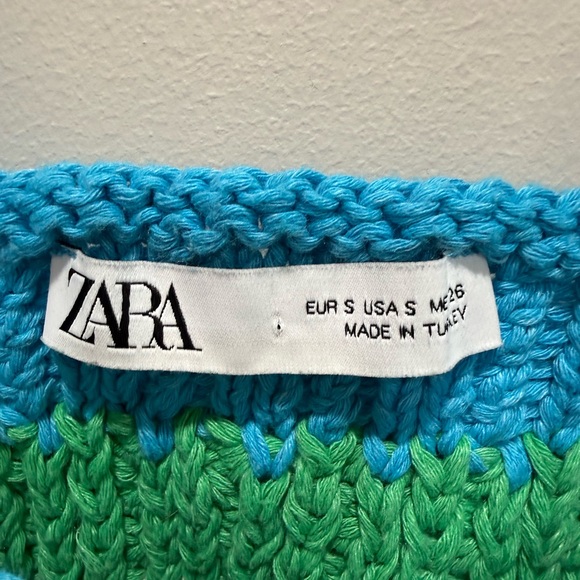 Zara Crochet Knit Crop Tank Top Small | Y2K Festival Bralette - Picture 2 of 5